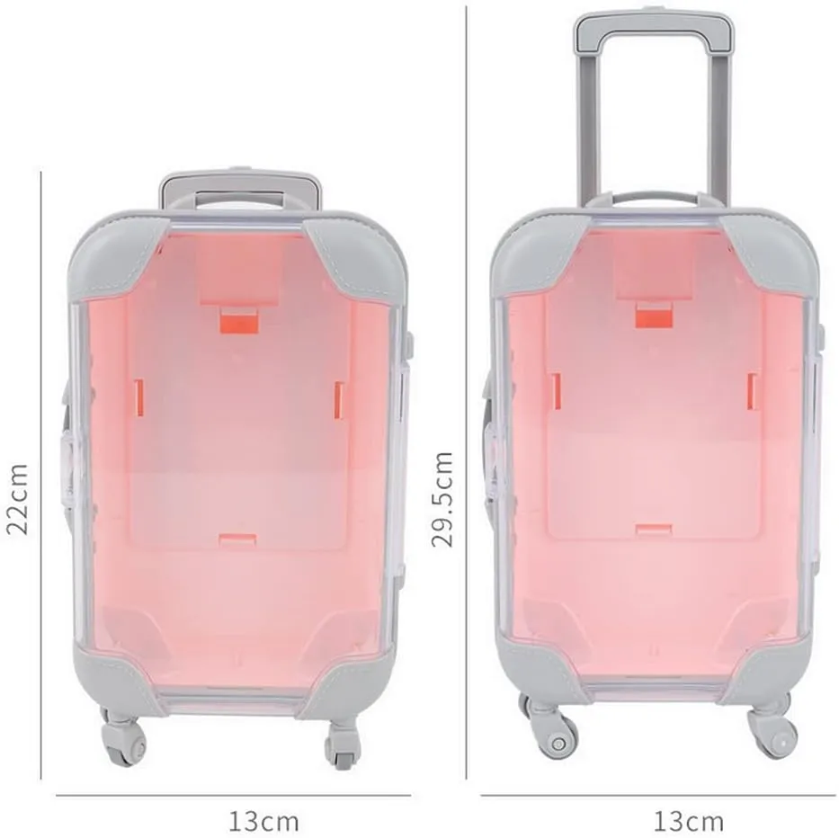 asky Mini Plastic Travel Bag Suitcase Luggage Cute Holder Case Suitcase for Children Dolls