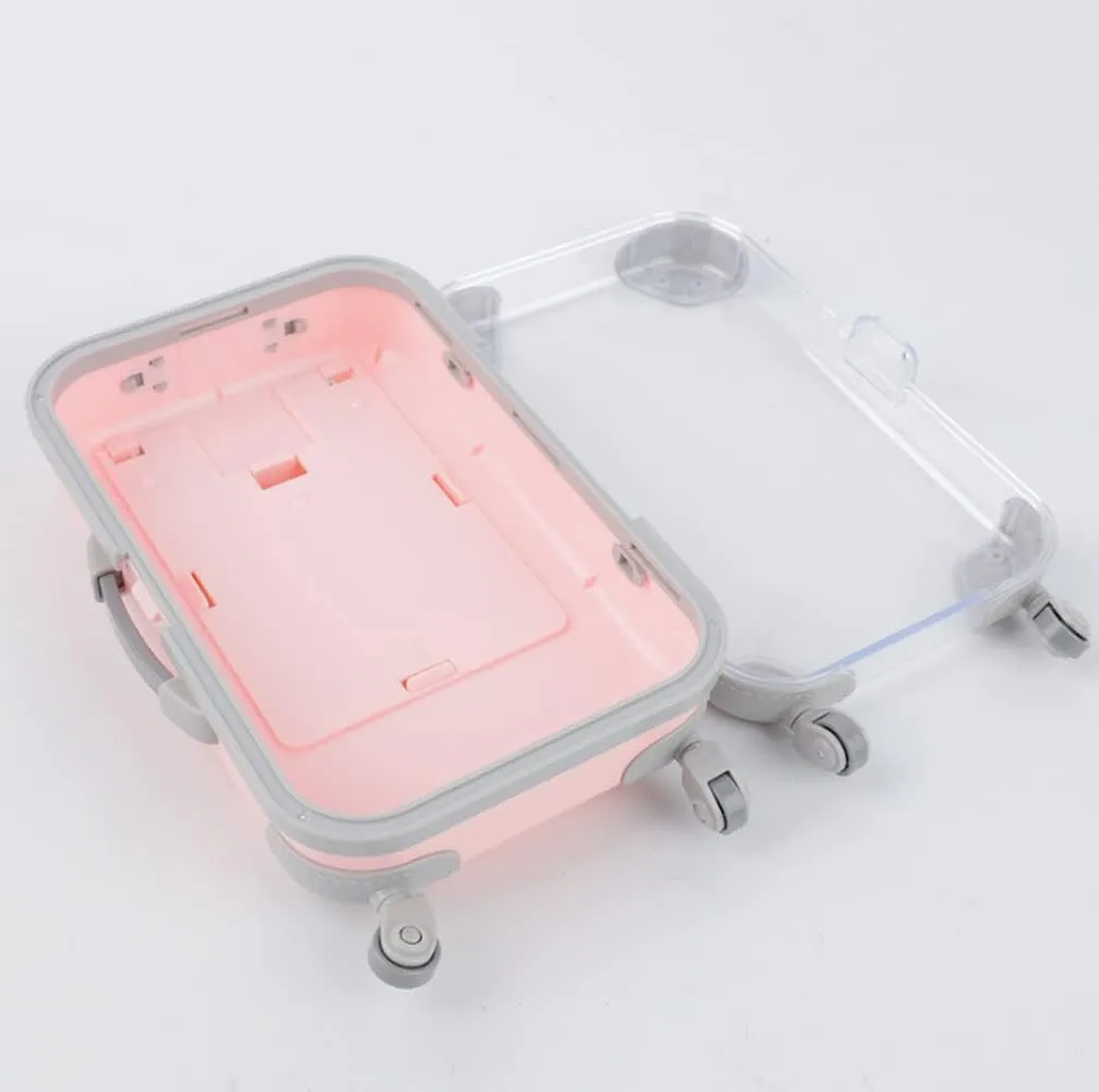 asky Mini Plastic Travel Bag Suitcase Luggage Cute Holder Case Suitcase for Children Dolls