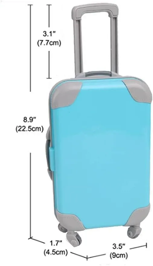 asky Mini Plastic Travel Bag Suitcase Luggage Cute Holder Case Suitcase for Children Dolls