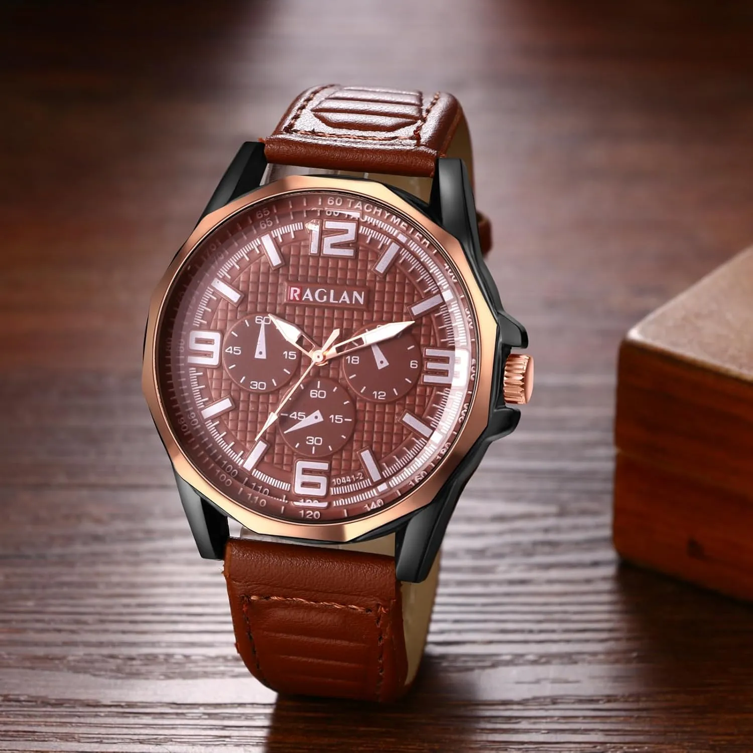 Avaner Men's Leather Wrist Watches: Big Face Analog Quartz Classic Large Dial Business Watches with Luminous Hands