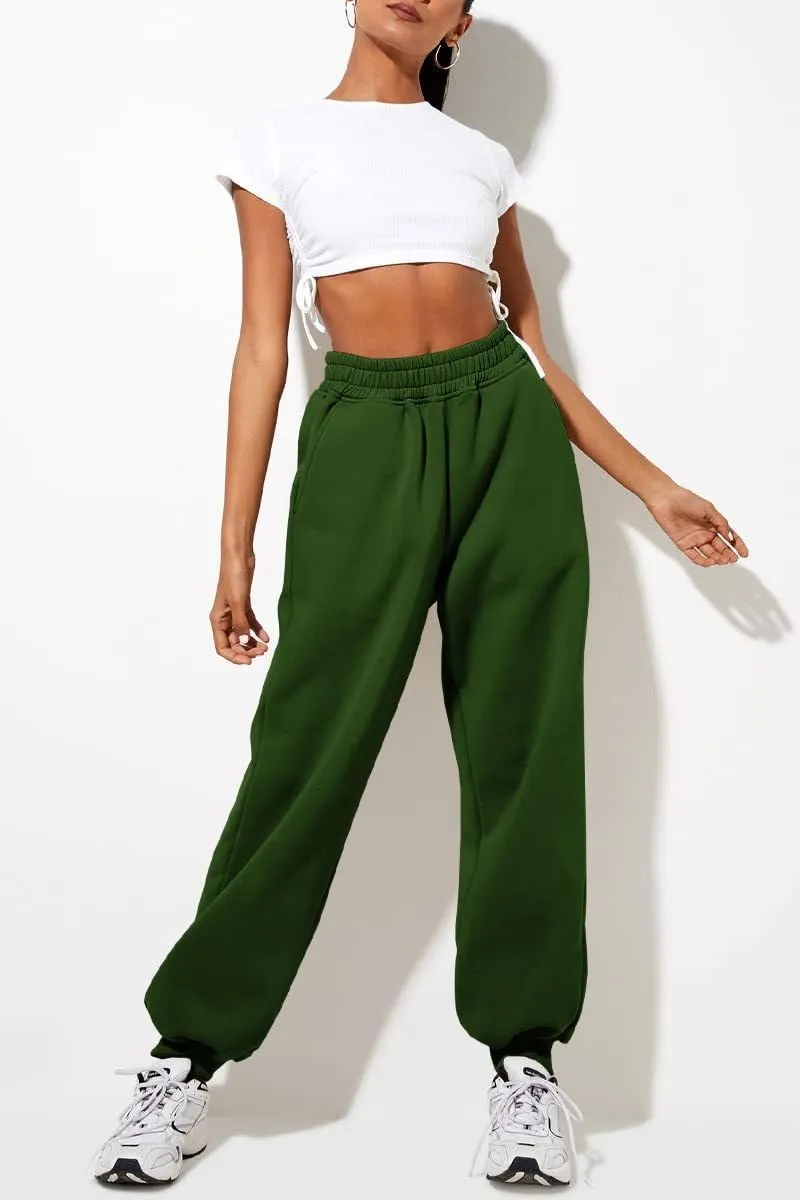 Baggy Sweatpants for Women 2024 High Waisted Casual Workout Joggers Pants Y2k Trendy Lounge Trousers Bottoms Pockets