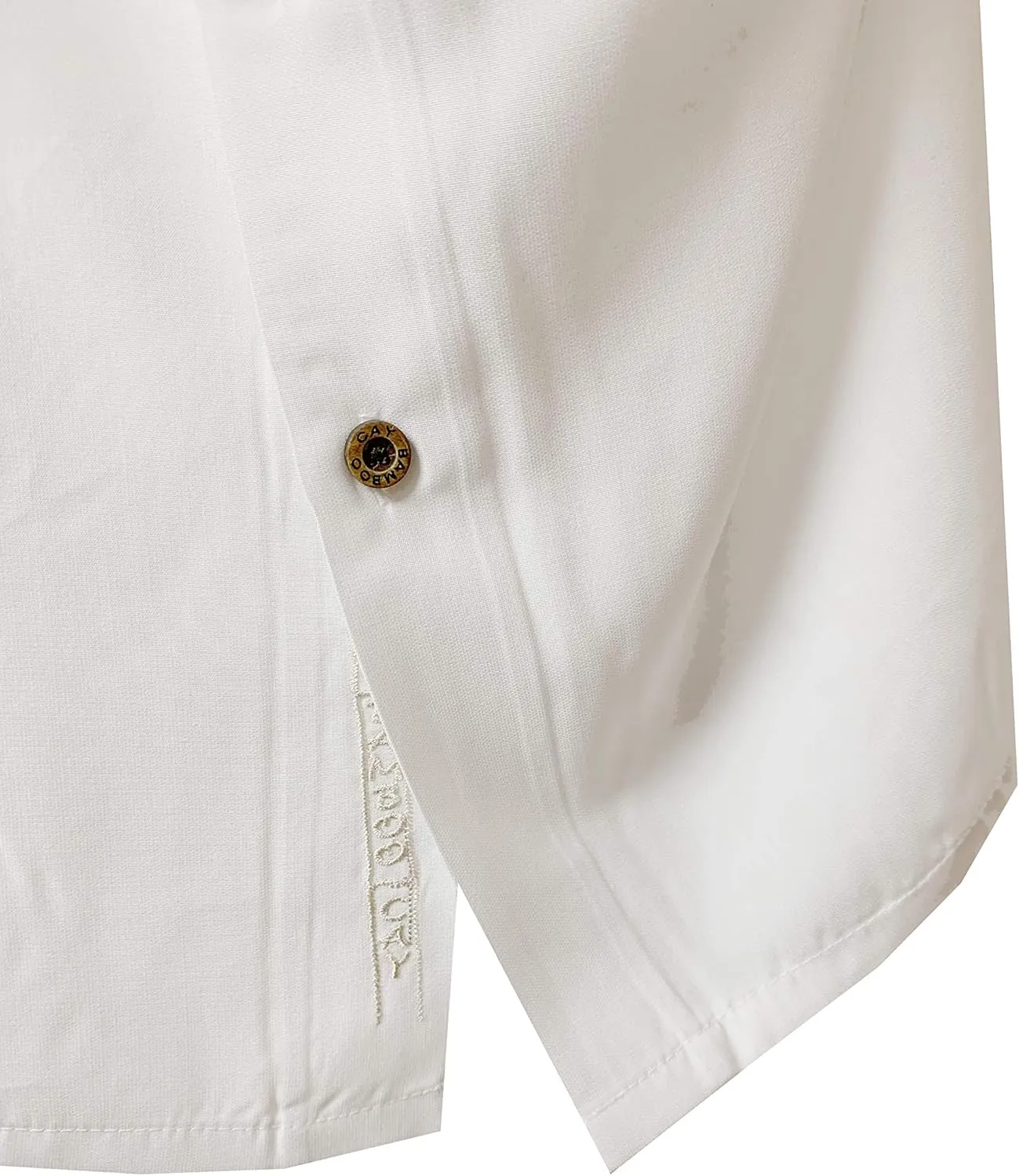 Bamboo Cay Embroidered Mens Short Sleeve Flying Parrots Tropical Hawaiian Button Down Shirt