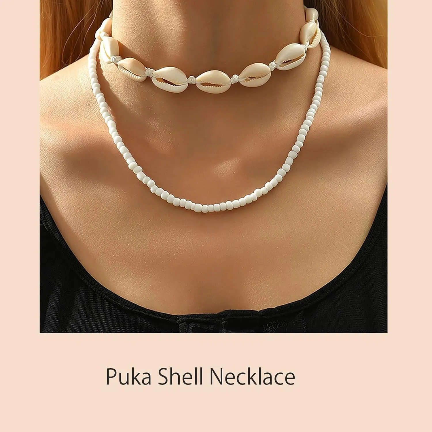 Beach Shell Necklace Layered Seashell and Starfish Pendant Jewelry Adjustable Chain Ocean Inspired Summer Outfits for Women