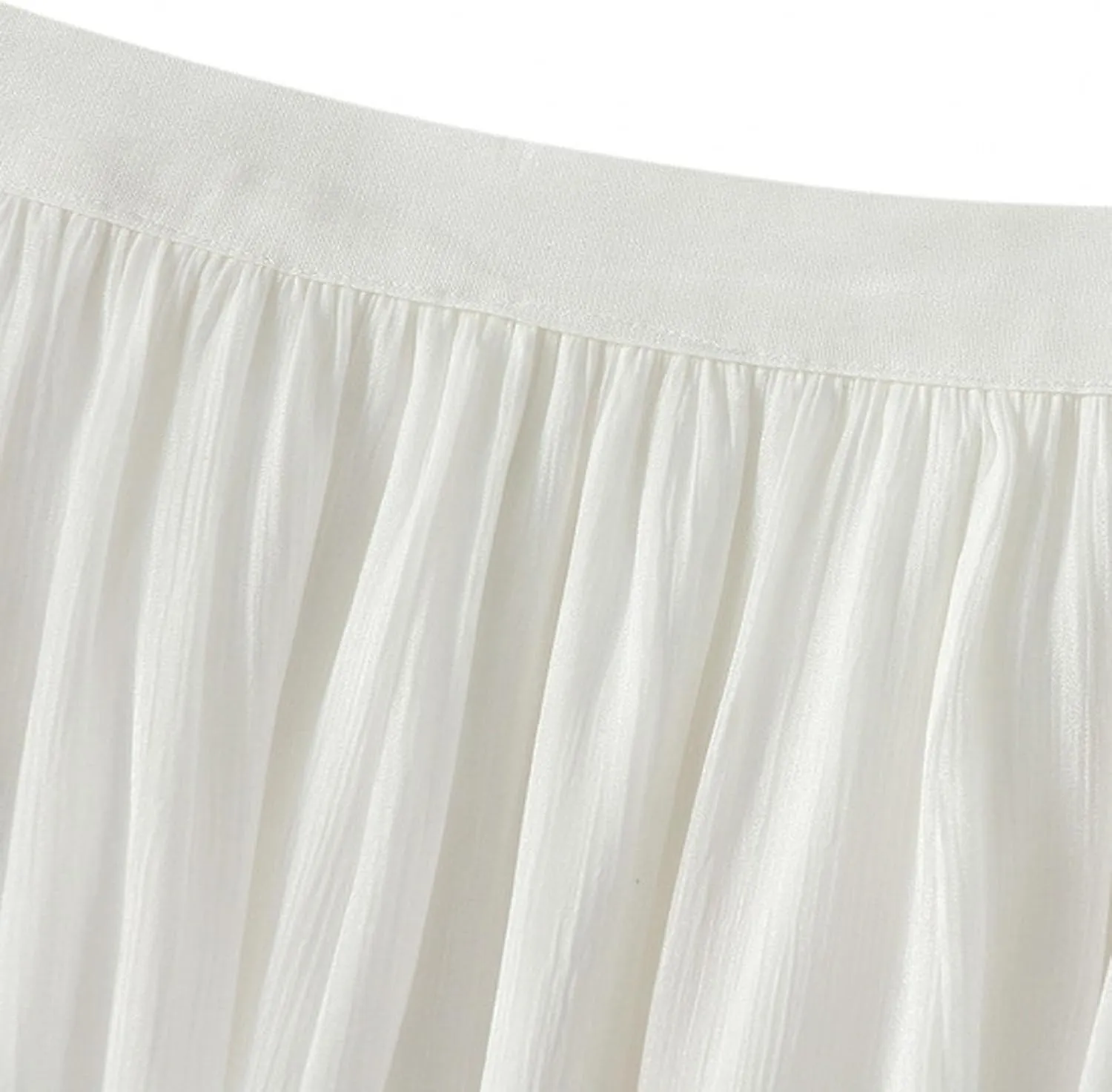 Beach Skirts for Women Asymmetrical Hem Elastic Waist Flowy Long Skirt 2025 Fashion Trendy Summer Pleated Skirt