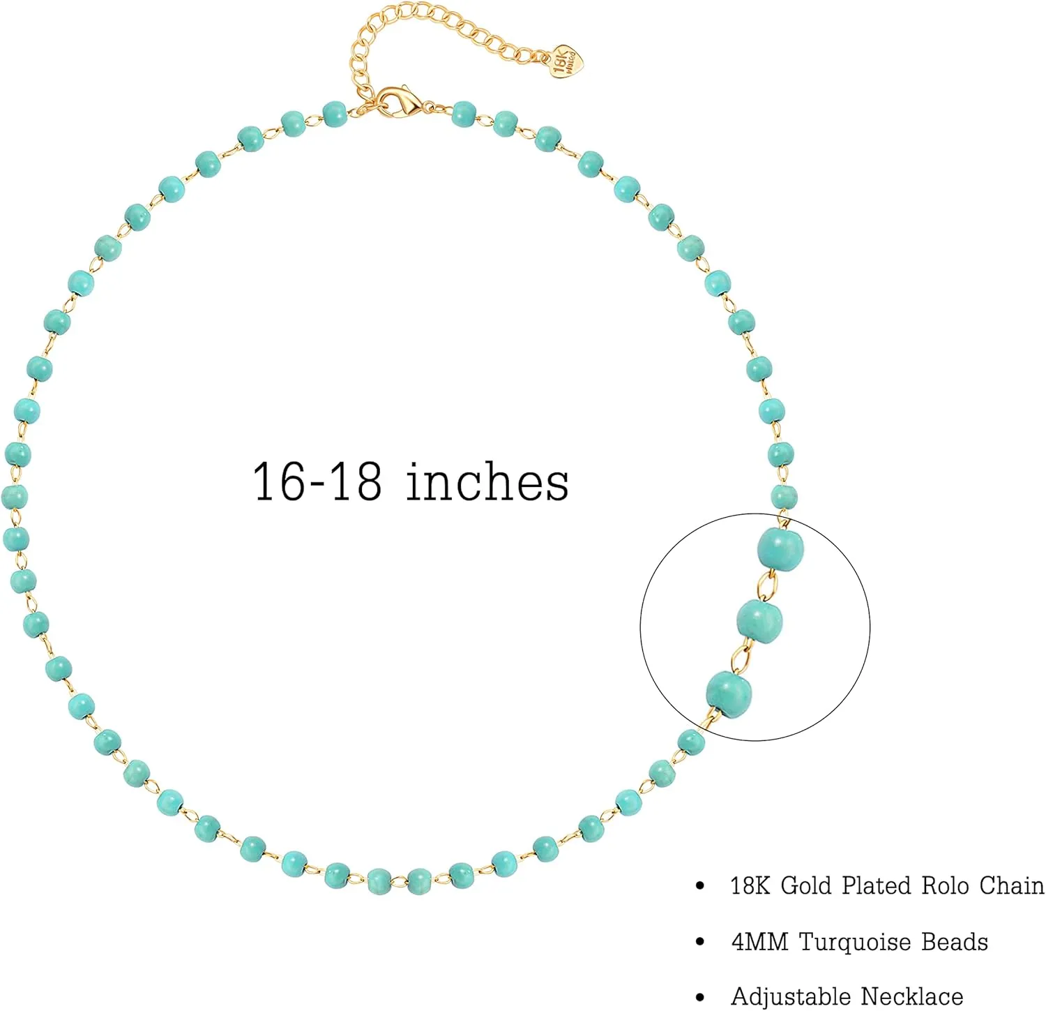 Beaded Choker Necklaces for Women Girls Natural Turquoise Fluorite Malachite Stone Bohemian Beaded Choker Jewelry