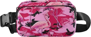 Beautiful Pink Flamingos Fanny Packs Women Waterproof Hip Pack Belt Pouch Funky Waist Pouch for Women