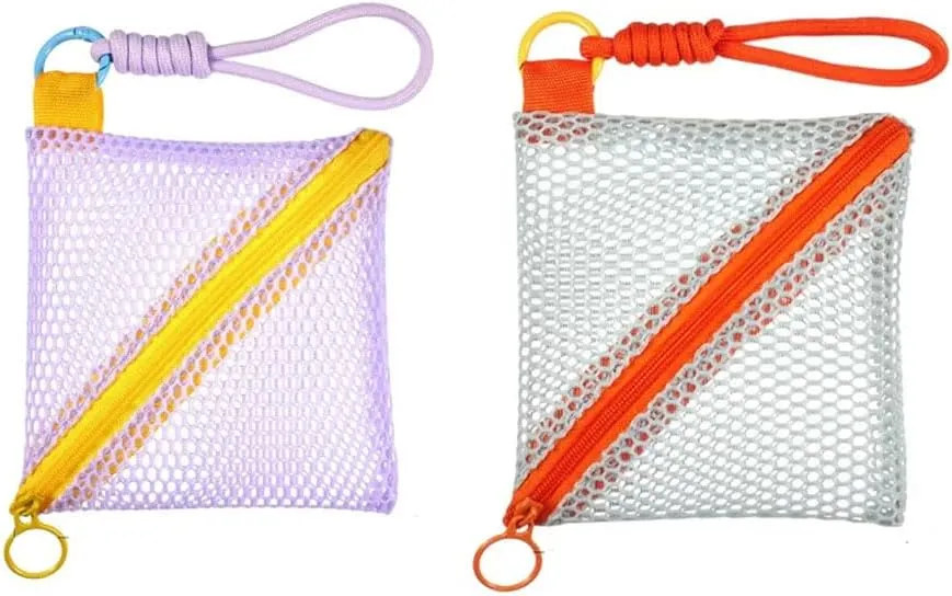 Beauty Makeup Lipstick Cosmetic Organizer, Small Travel Kit Storage Pouch, Small Zipper Mesh Makeup Pouch Bags, Mini Coin Bag Wallet Cosmetic Storage Bag, Travel Toiletry Bag for Women
