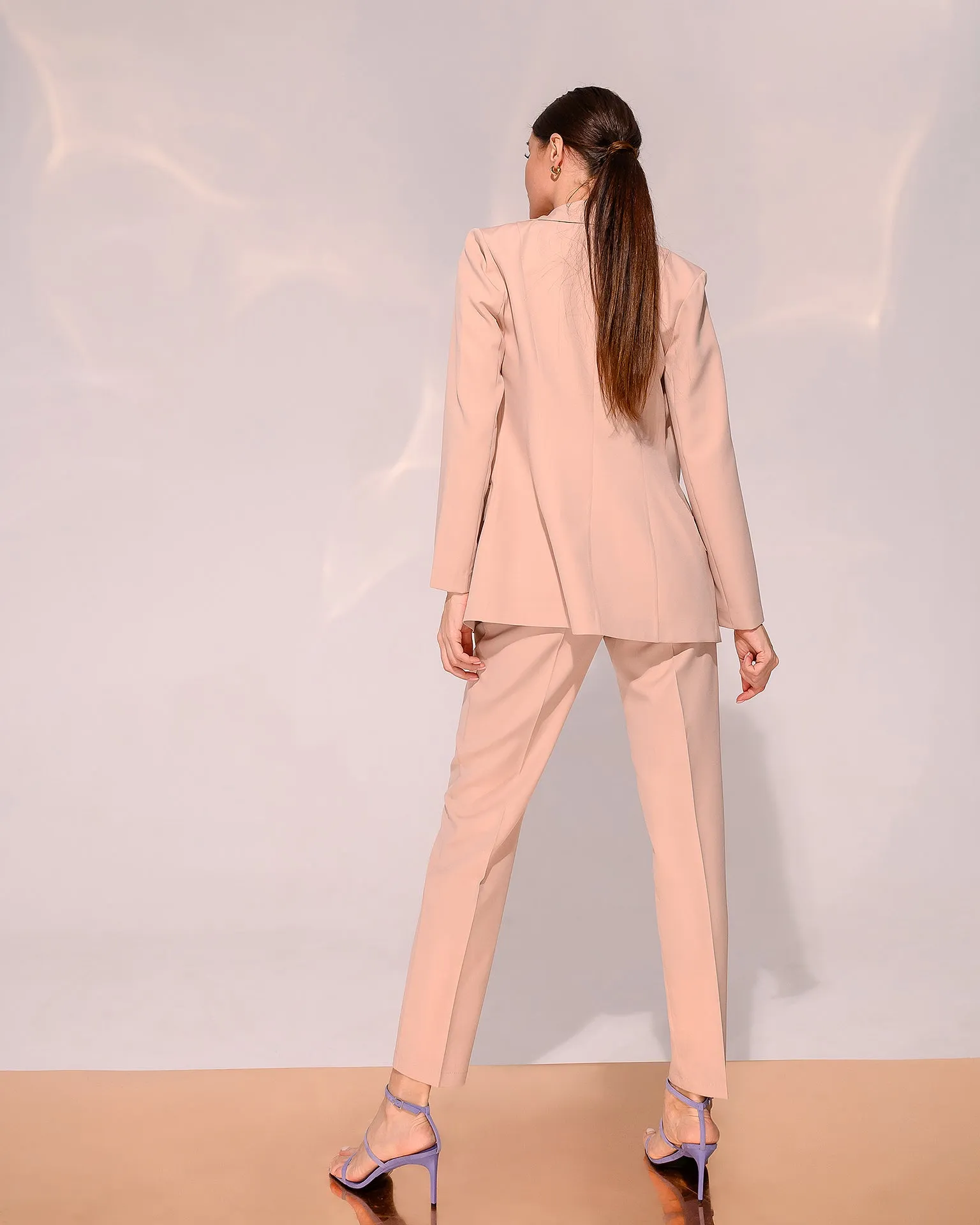 Beige Regular-Fit 3-Piece Suit