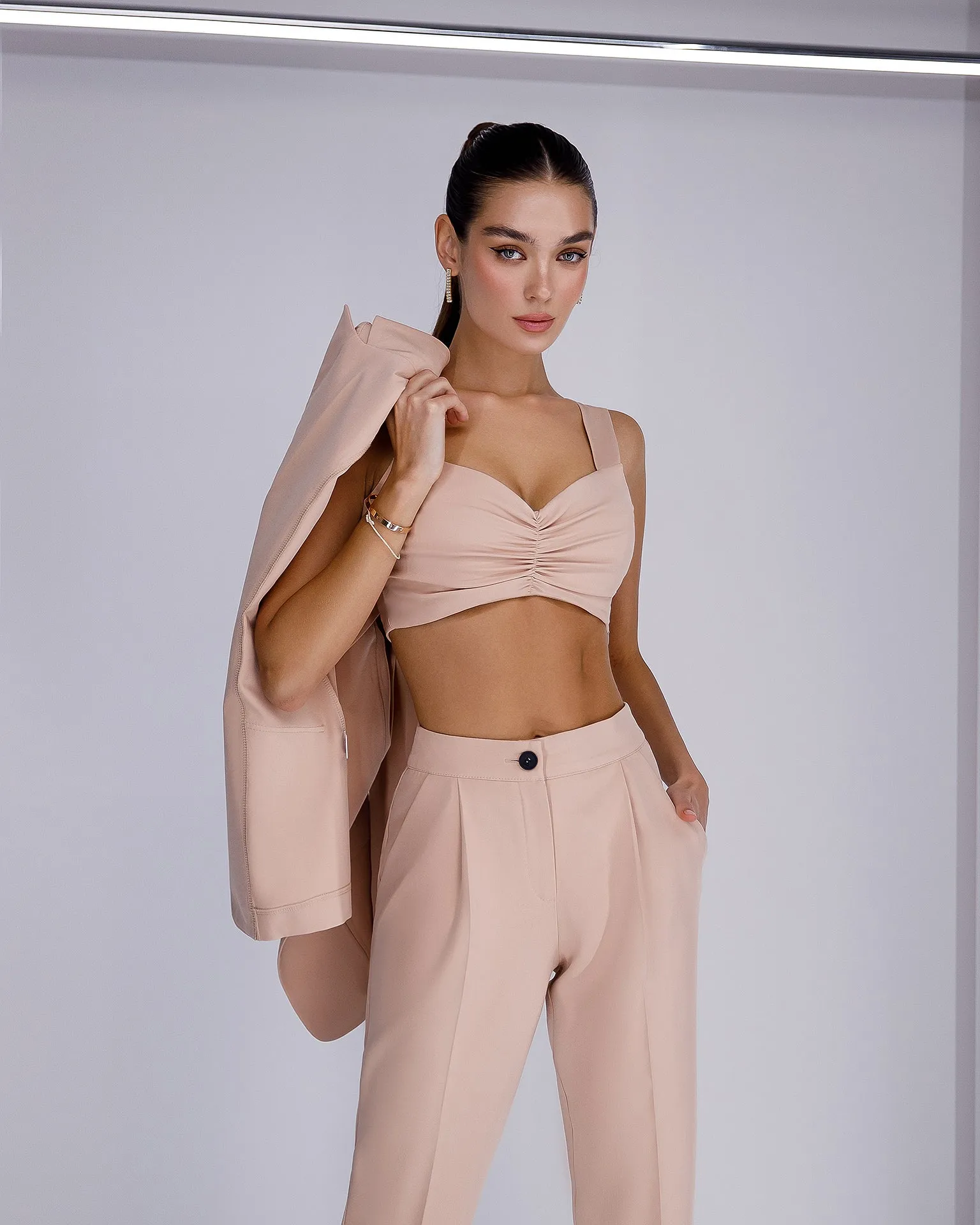 Beige Regular-Fit 3-Piece Suit