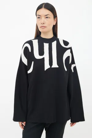Black & White Wool Knit Sweater