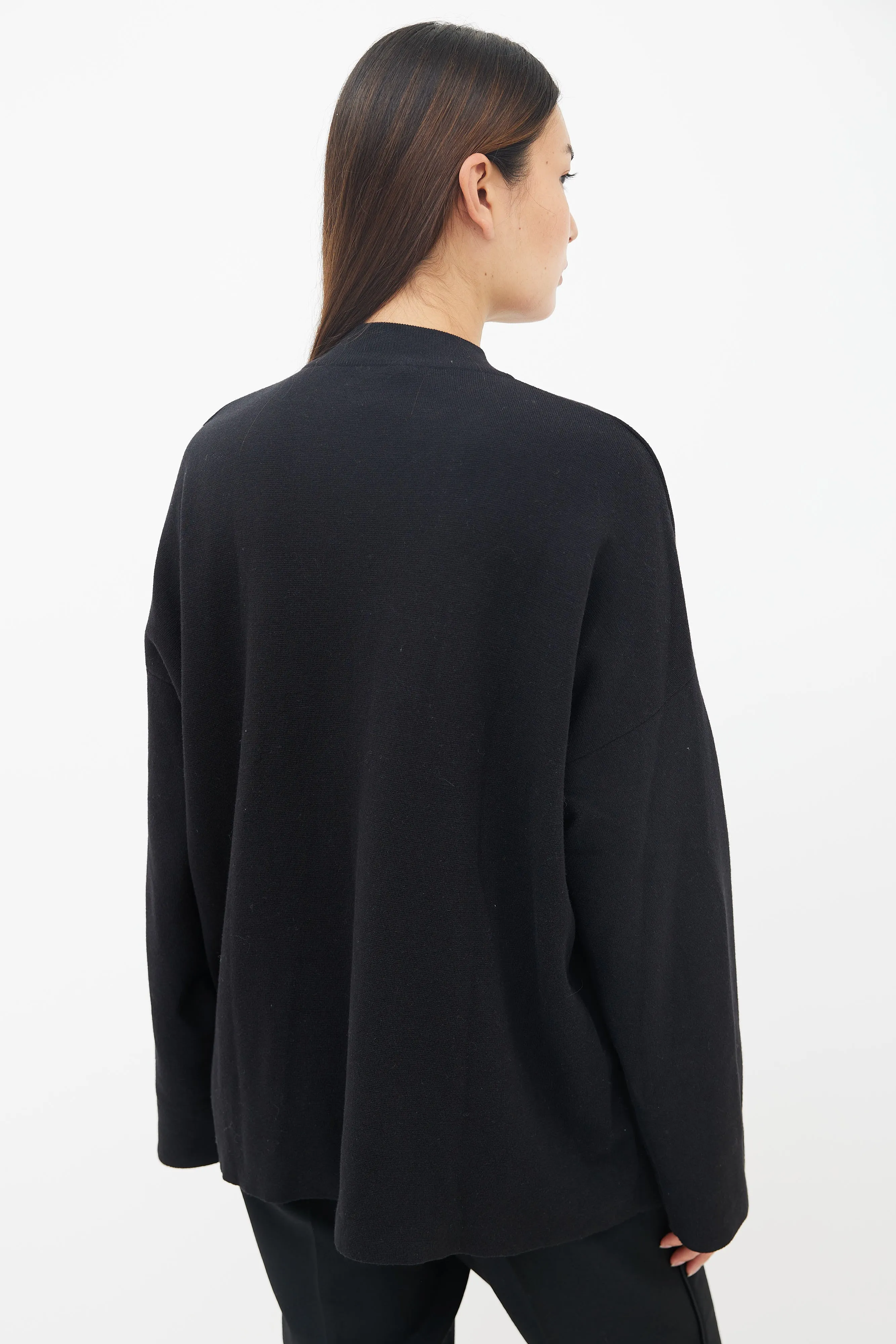 Black & White Wool Knit Sweater