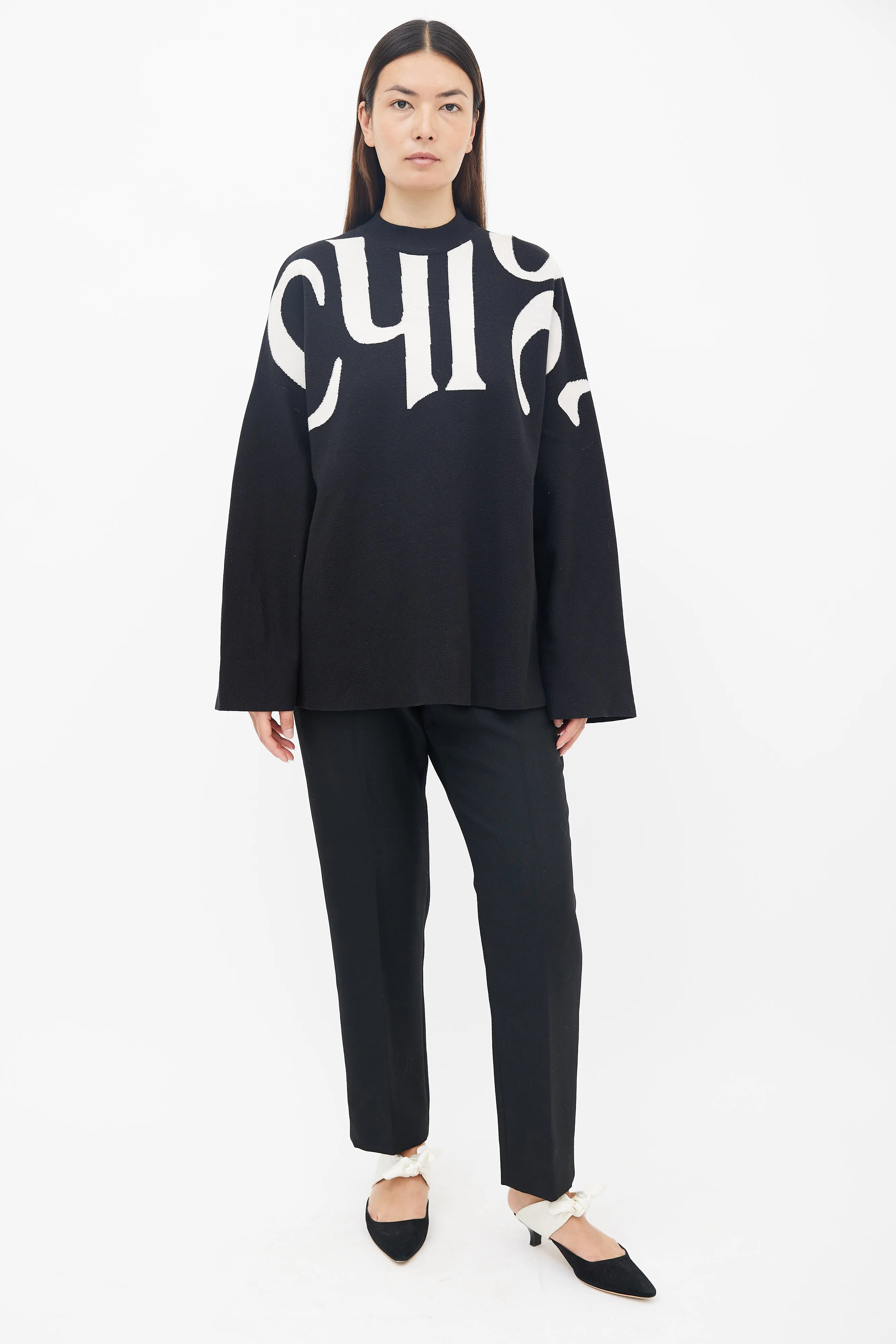 Black & White Wool Knit Sweater