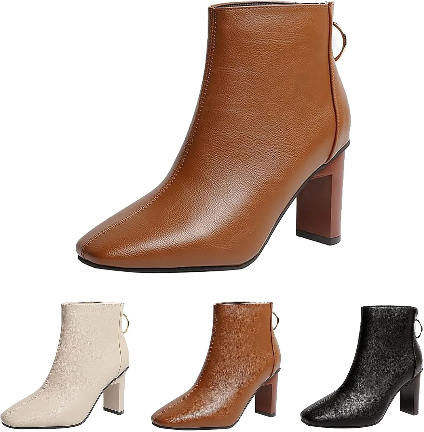 Black Ankle Boots for Women Ladies Boots Wide Calf Cowboy Boots Botas Para Mujeres Ankle Boots for Women Low Heel Dressy Dressy Ankle Booties for Women Evening