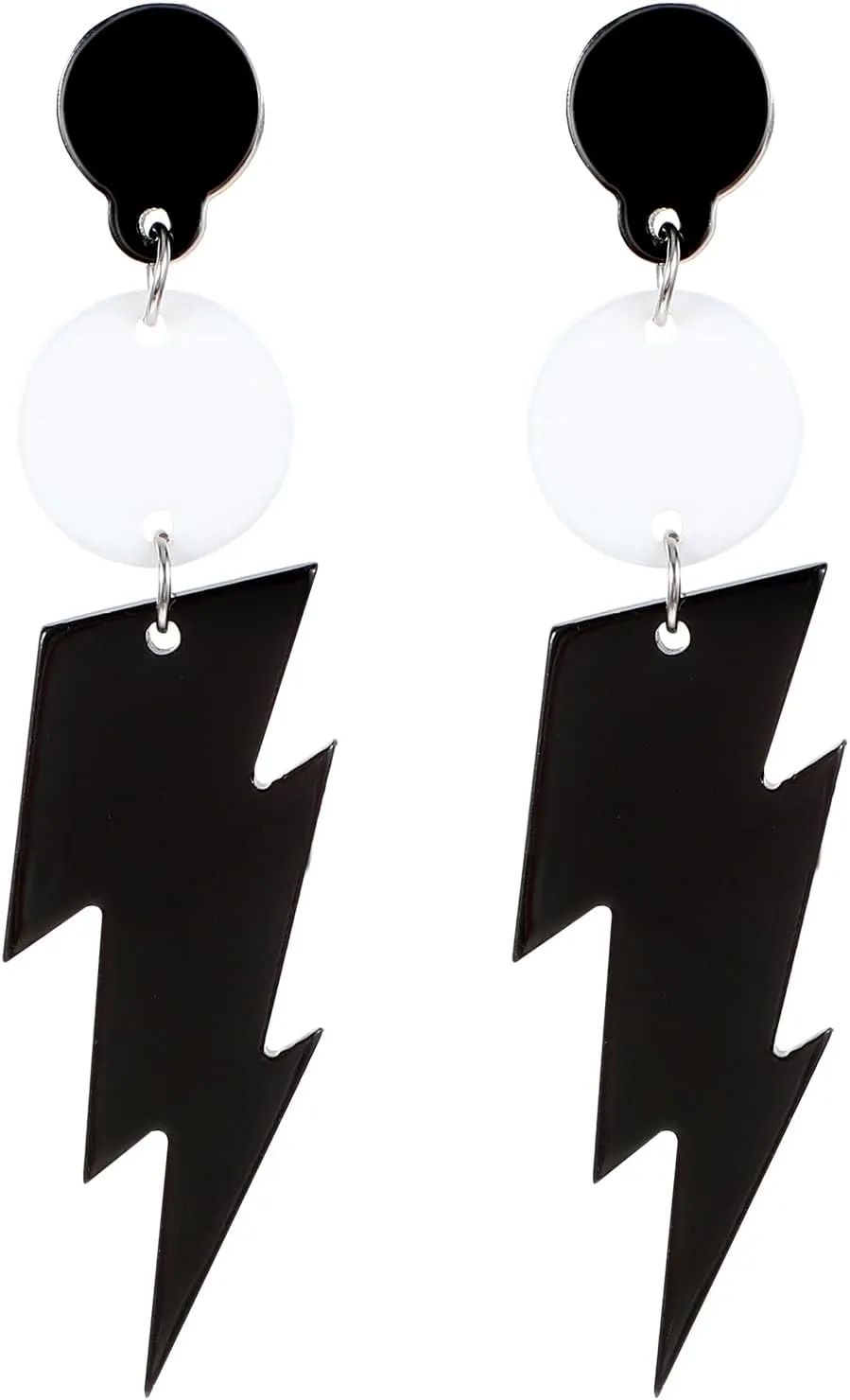 Black Lightning Bolt Earrings 80s 90s Earrings Neon Earrings Acrylic Drop Dangle Earrings Retro Earrings for Women Drop Geometric Statement Earings Jewelry Gifts