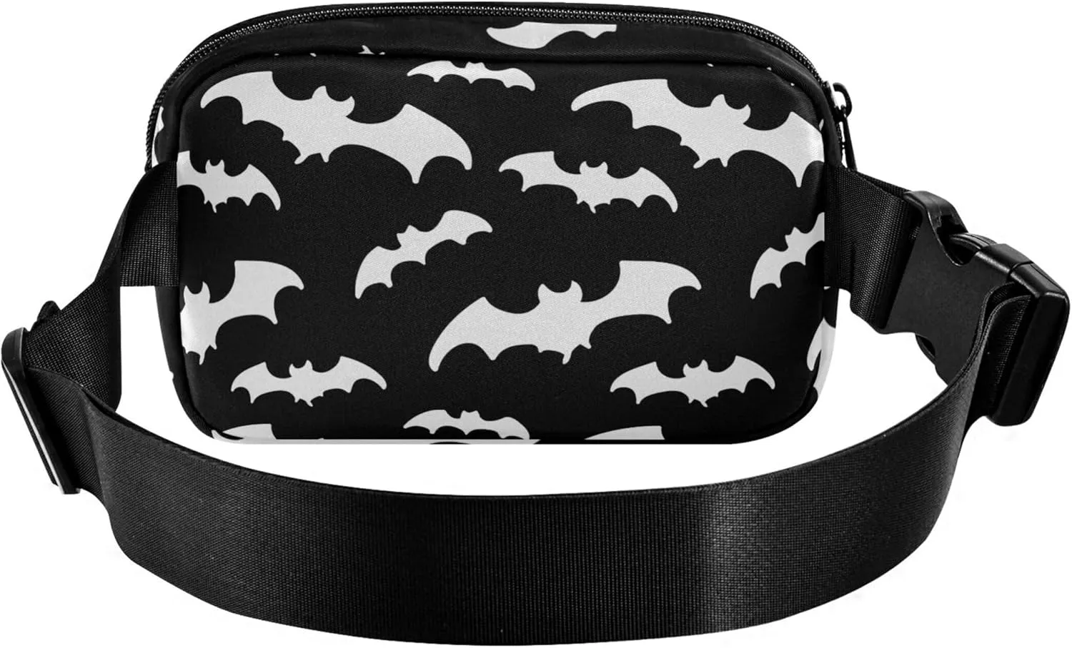 Black White Bats Fanny Packs Women Waterproof Hip Pack Belt Bag Cute Waist Pouch for Women