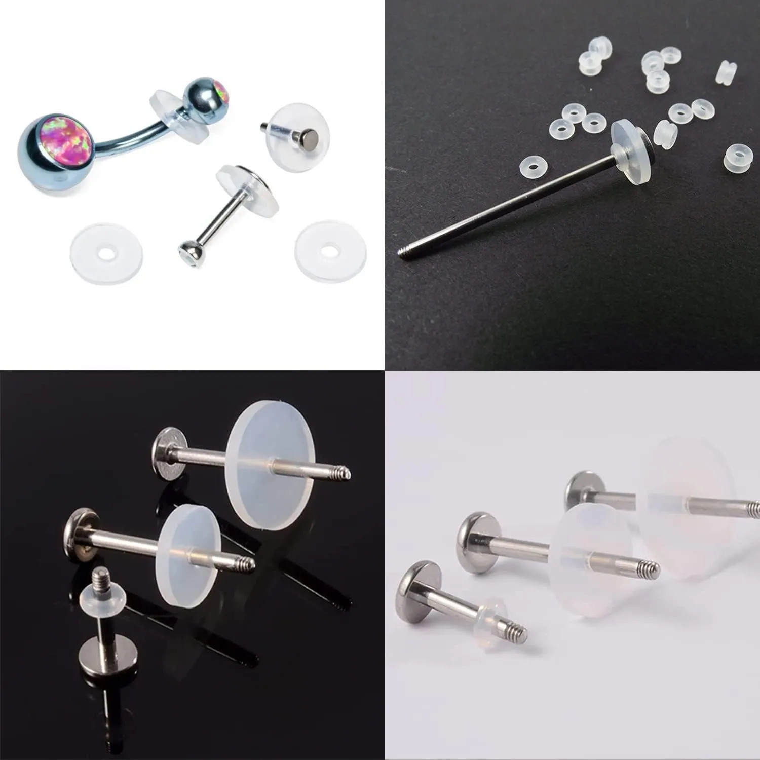 Bloomfall Clear Piercing Disc for Nose Piercing Bump Treatment, Silicone Earrings for Keloids Healing Pads
