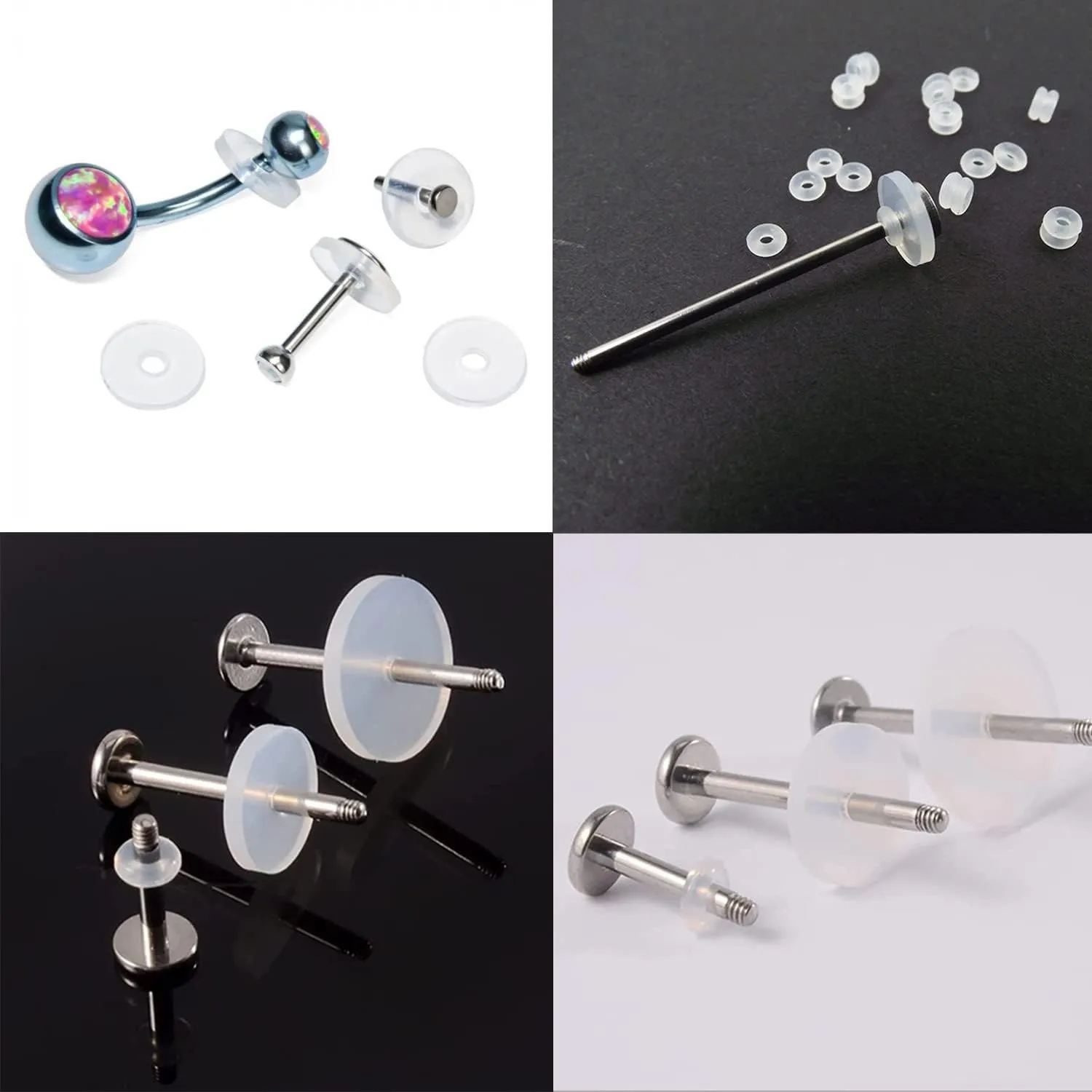 Bloomfall Clear Piercing Disc for Nose Piercing Bump Treatment, Silicone Earrings for Keloids Healing Pads