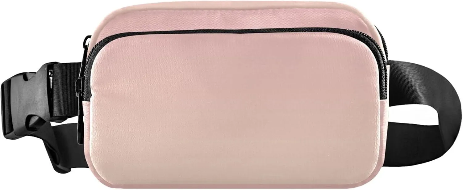 Blush Pink Blanched Almond Gradient Fanny Packs for Women Hip Pack Belt Bag Waterproof Fashion Crossbody Waist Purse