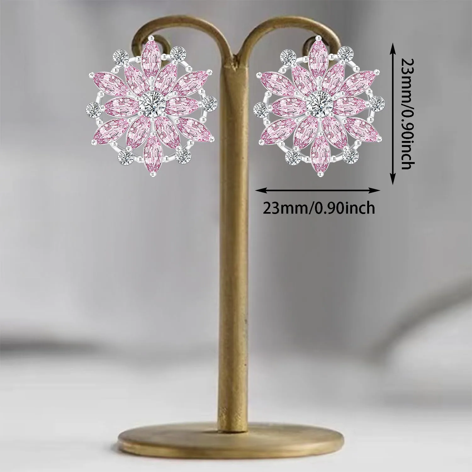 Boho Sparkly Crystal Snowflake Hollow Sliver Lightweight Stud Earrings Creative Flower Dainty Rhinestone Earrings For Women Jewelry Gifts