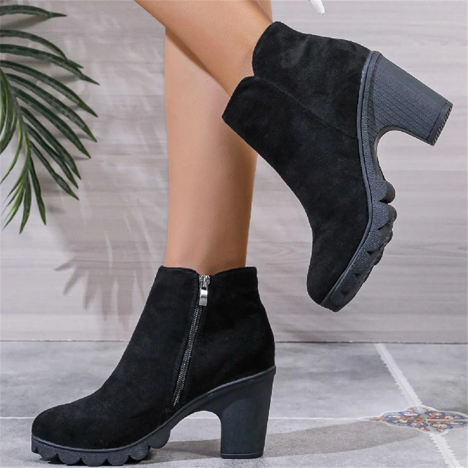 Brown Ankle Boots Botas Negras Para Mujer Women Leather Boots Women Wide Width Womens Leather Booties and Ankle Boots Women Lace Up Buckle Belt High Heels Platform Ankle Boots