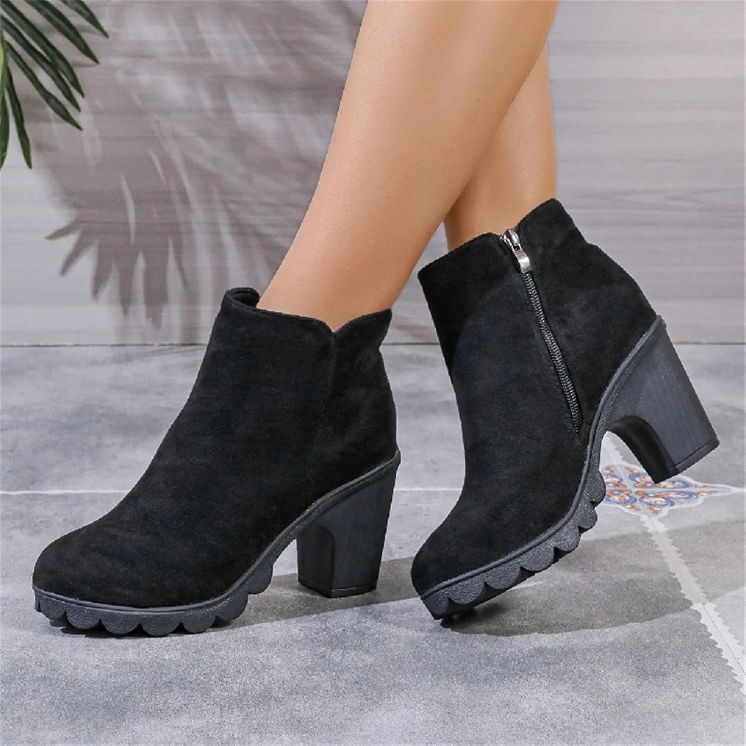 Brown Ankle Boots Botas Negras Para Mujer Women Leather Boots Women Wide Width Womens Leather Booties and Ankle Boots Women Lace Up Buckle Belt High Heels Platform Ankle Boots