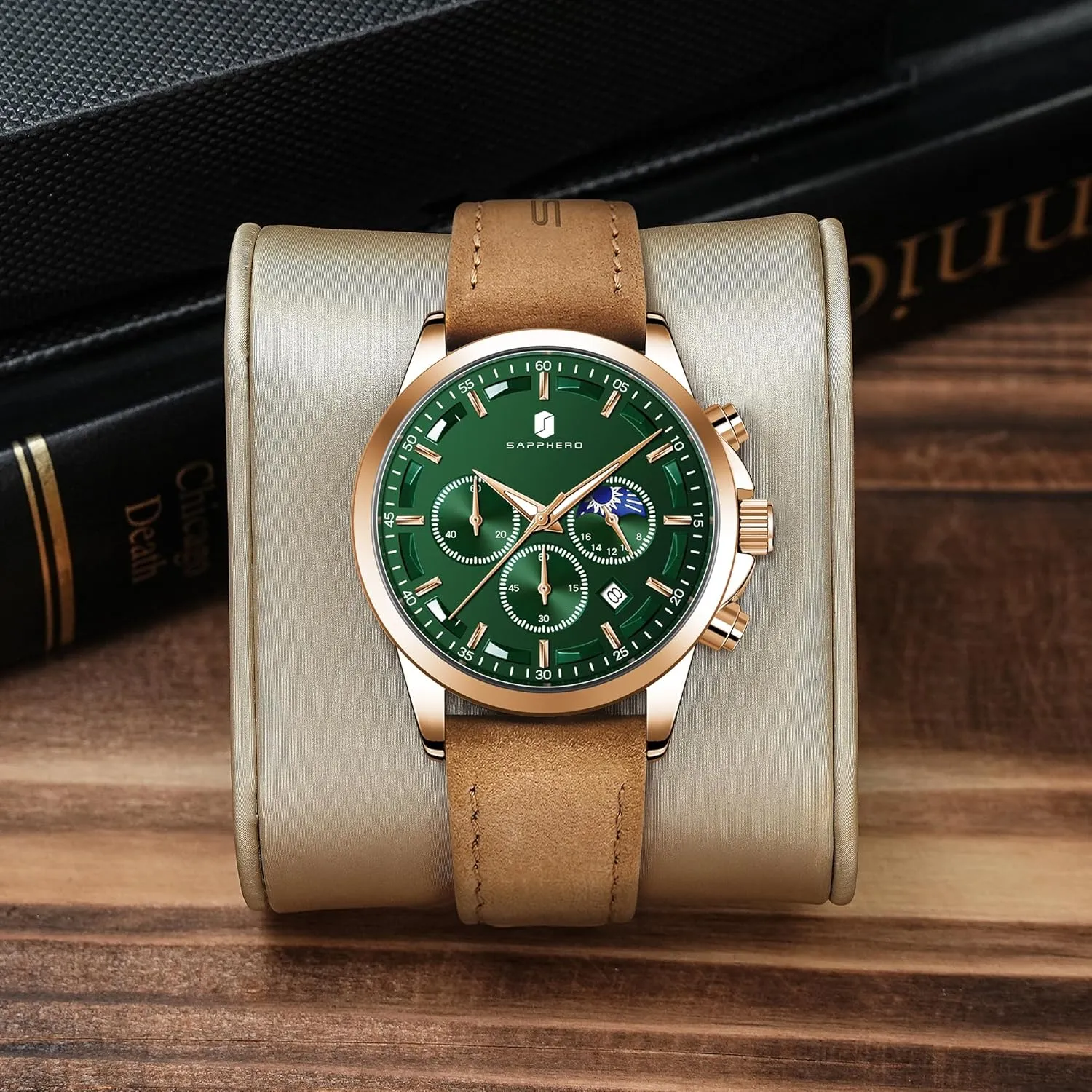 BY BENYAR Mens Watches Analog Quartz Chronograph Waterproof Wrist Watches for Men Fashion Business Work Casual Sport Designer Dress Watch with Calendar Elegant Gifts for Men