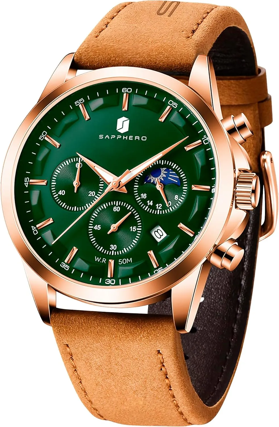 BY BENYAR Mens Watches Analog Quartz Chronograph Waterproof Wrist Watches for Men Fashion Business Work Casual Sport Designer Dress Watch with Calendar Elegant Gifts for Men