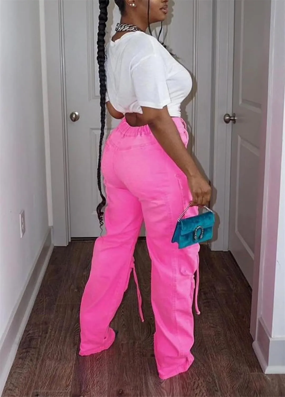 Cargo Jeans for Women Y2K High Waisted Baggy Jeans Straight Wide Leg Cargo Pants Streetwear