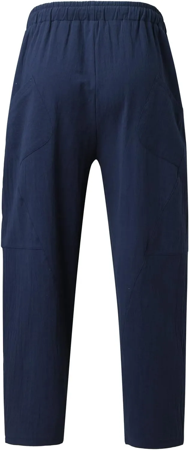 Cargo Pants for Men Baggy Casual Active Sports Sweatpants for Men Long Openleg Track Fleece Cargo Jogging Pants Mens