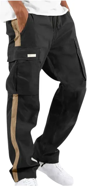 Cargo Pants for Men Baggy Relaxed Fit Causal Work Trousers Outdoor Hiking Cargo Sweatpants Pockets Athletic Joggers