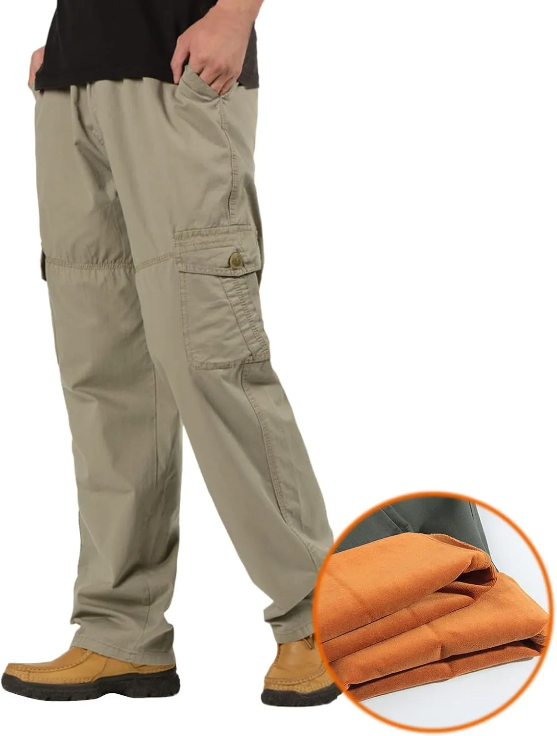 Cargo Pants for Men Relaxed Fit Casual Joggers with Pockets Mens Pants Classic Fit Pocket Cargo Pants for Men Twill