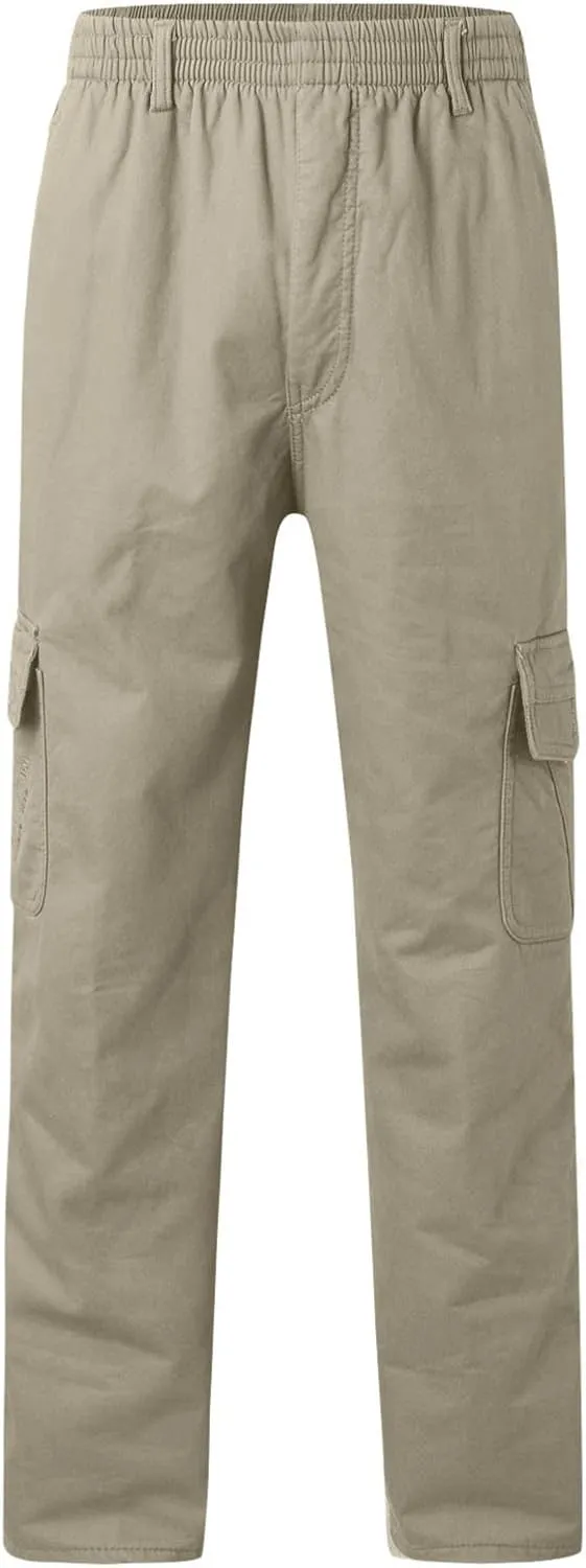 Cargo Pants for Men Relaxed Fit Casual Joggers with Pockets Mens Pants Classic Fit Pocket Cargo Pants for Men Twill