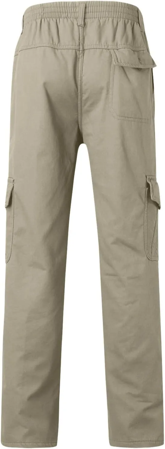 Cargo Pants for Men Relaxed Fit Casual Joggers with Pockets Mens Pants Classic Fit Pocket Cargo Pants for Men Twill