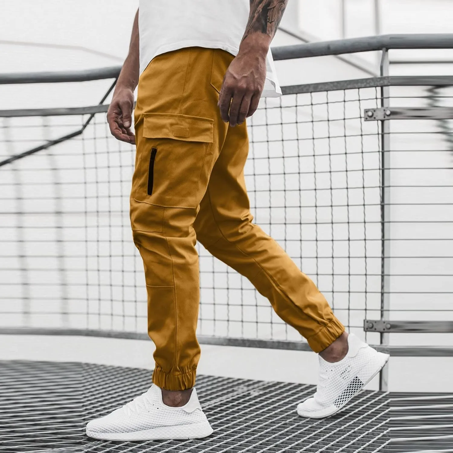 Cargo Pants for Men Relaxed Fit Jogger Sweatpants with Pockets Mens Heavyweight Fleece Cargo Sweatpants Fashion Sport