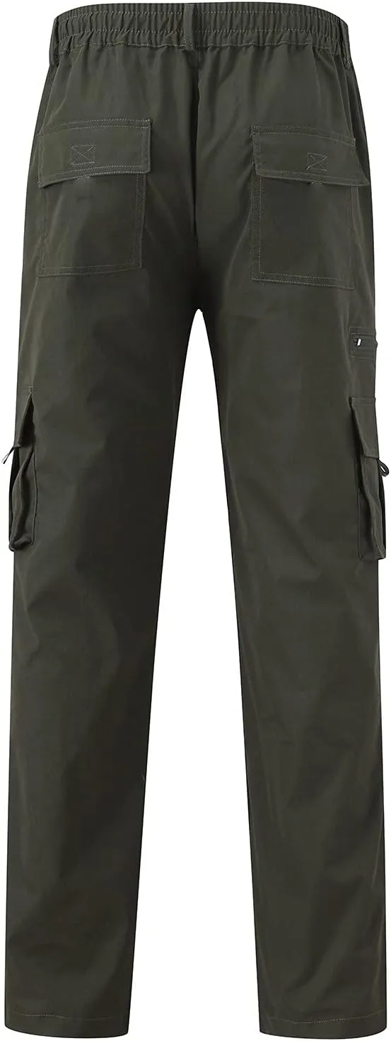 Cargo Pants for Men Relaxed Fit Man Sizes Casual Jogger Pant Men's Fleece Lined Cargo Sweatpants Open Bottom Straight