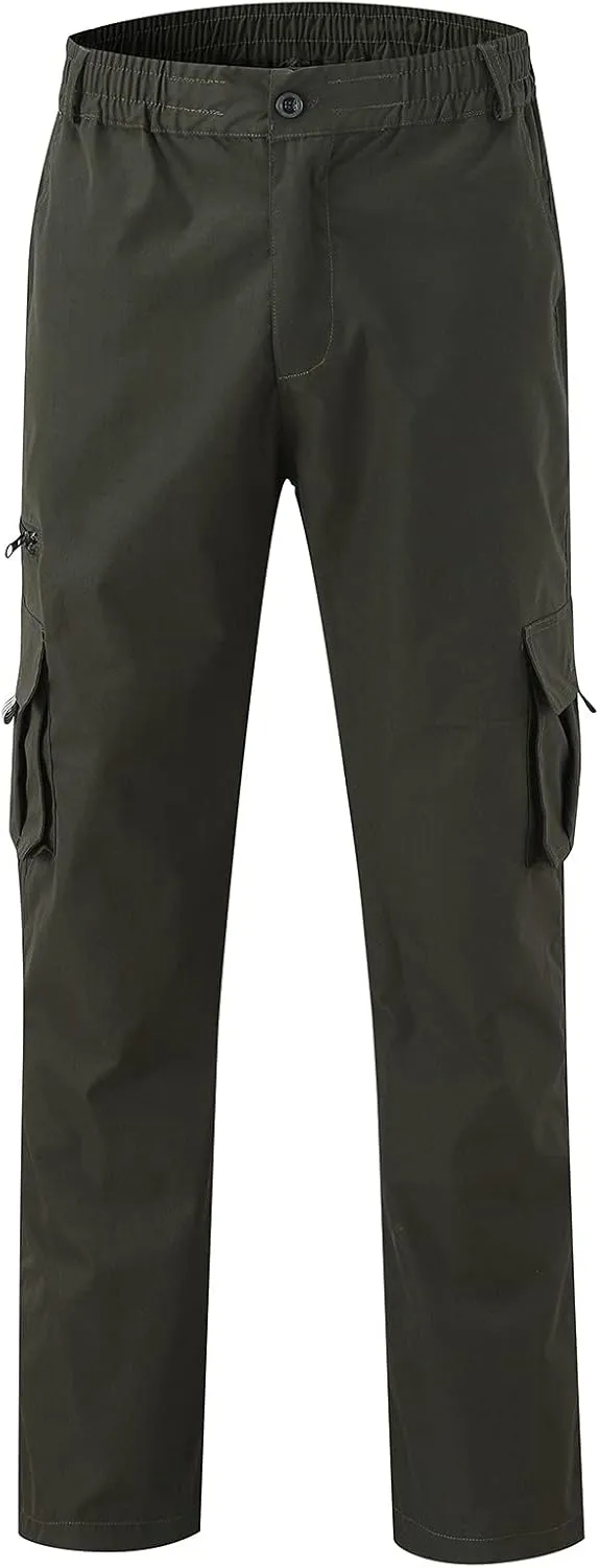 Cargo Pants for Men Relaxed Fit Man Sizes Casual Jogger Pant Men's Fleece Lined Cargo Sweatpants Open Bottom Straight