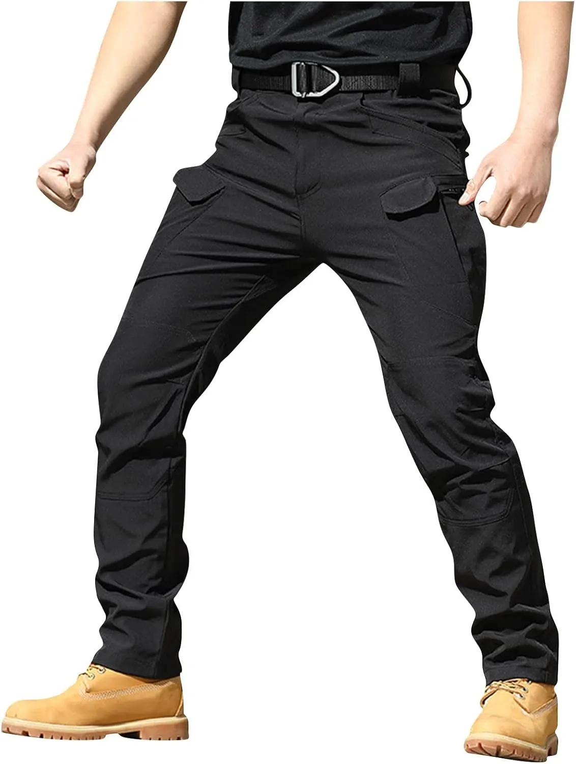 Cargo Work Pants for Men Pockets Fashion Y2K Pants Baggy Ripstop Stretch Casual Pants Relaxed Fit Tactical Trousers