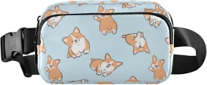 Cartoon Corgi Dog Women Fanny Packs Waterproof Belt Bag Hip Pouch Cute Travel Waist Pack for Men