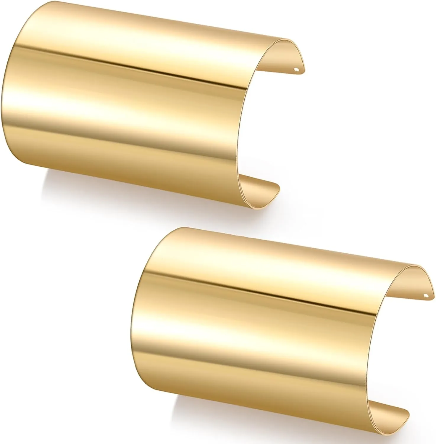 CASDAN 2Pcs Cuff Bangle Bracelet for Women Open Wide Bracelets Gold and Silver Adjustable Wrist Cuff Wrap Bracele