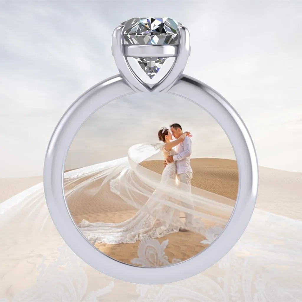 Central Diamond Center VOGUE Simulated diamond Solitaire Engagement Wedding Ring Solid Sterling Silver