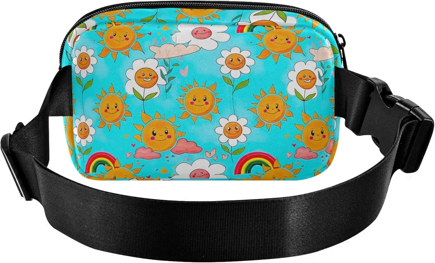 Cheerful Flowers Sun Blue Sky Fanny Pack for Women Waterproof Belt Bag Hip Pack Cute Cross Body Waist Pack