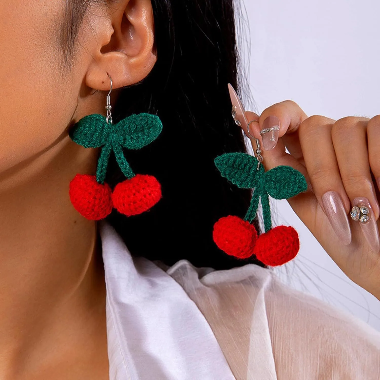 Cherry Earrings 3D Cherry Earrings for Women Dangle Red Earrings for Women Cute Fruit Earrings Red Decorations Dress for Her