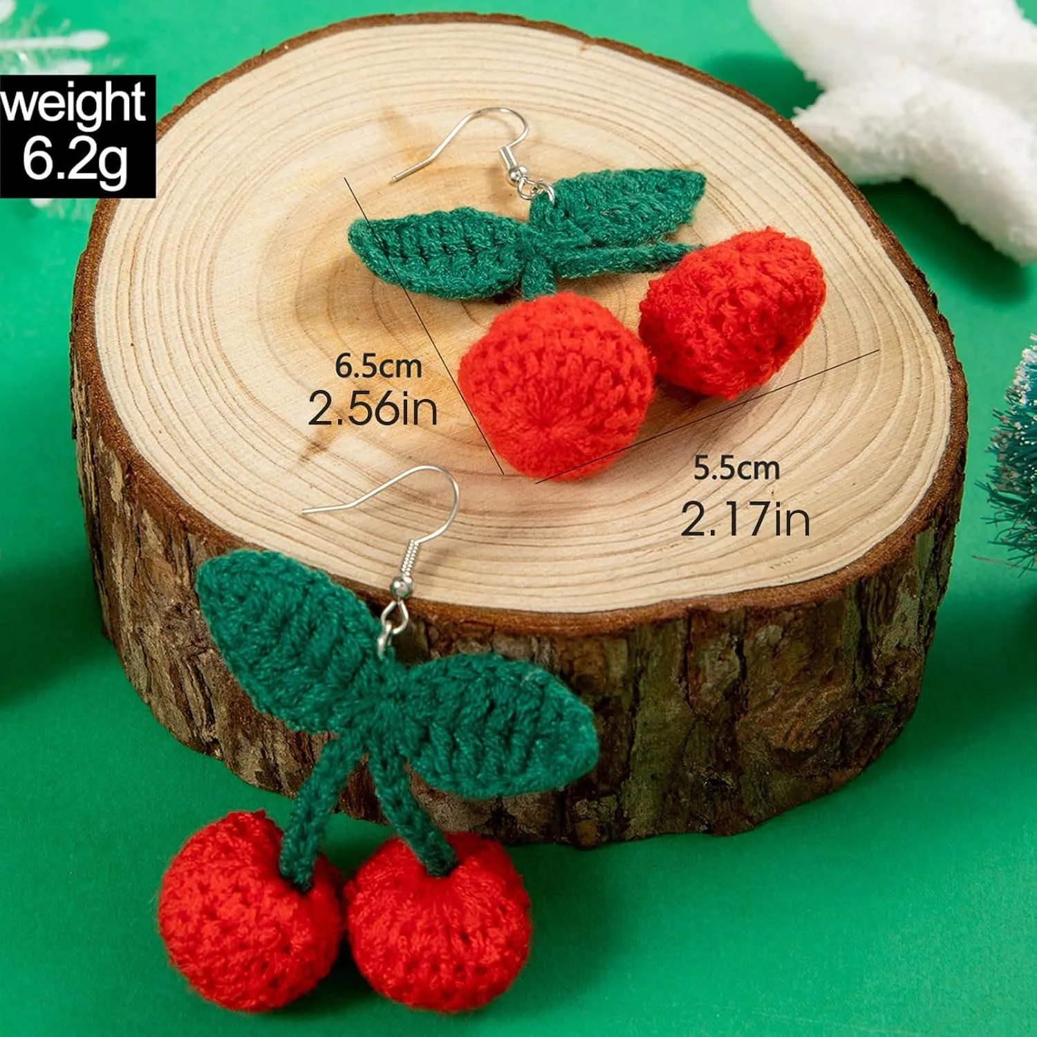 Cherry Earrings 3D Cherry Earrings for Women Dangle Red Earrings for Women Cute Fruit Earrings Red Decorations Dress for Her