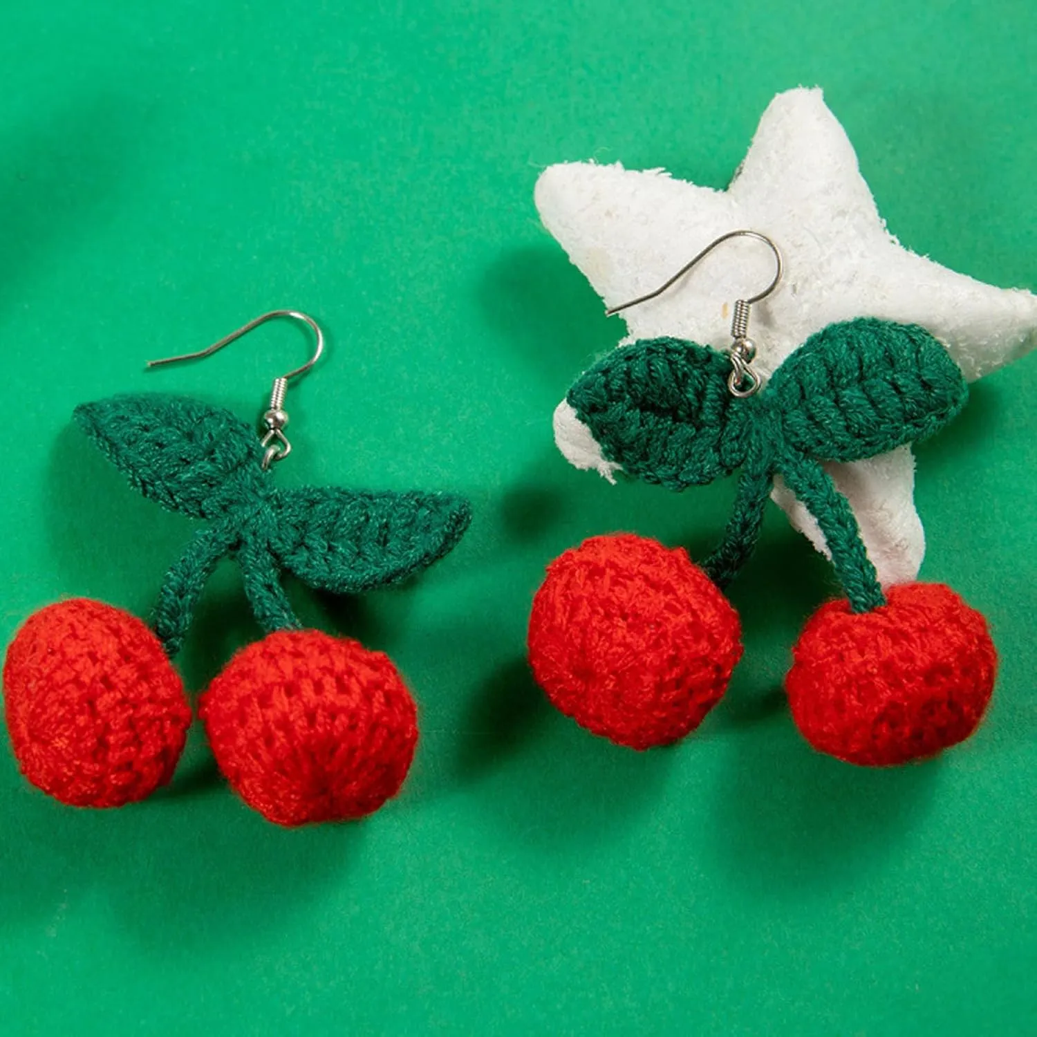 Cherry Earrings 3D Cherry Earrings for Women Dangle Red Earrings for Women Cute Fruit Earrings Red Decorations Dress for Her