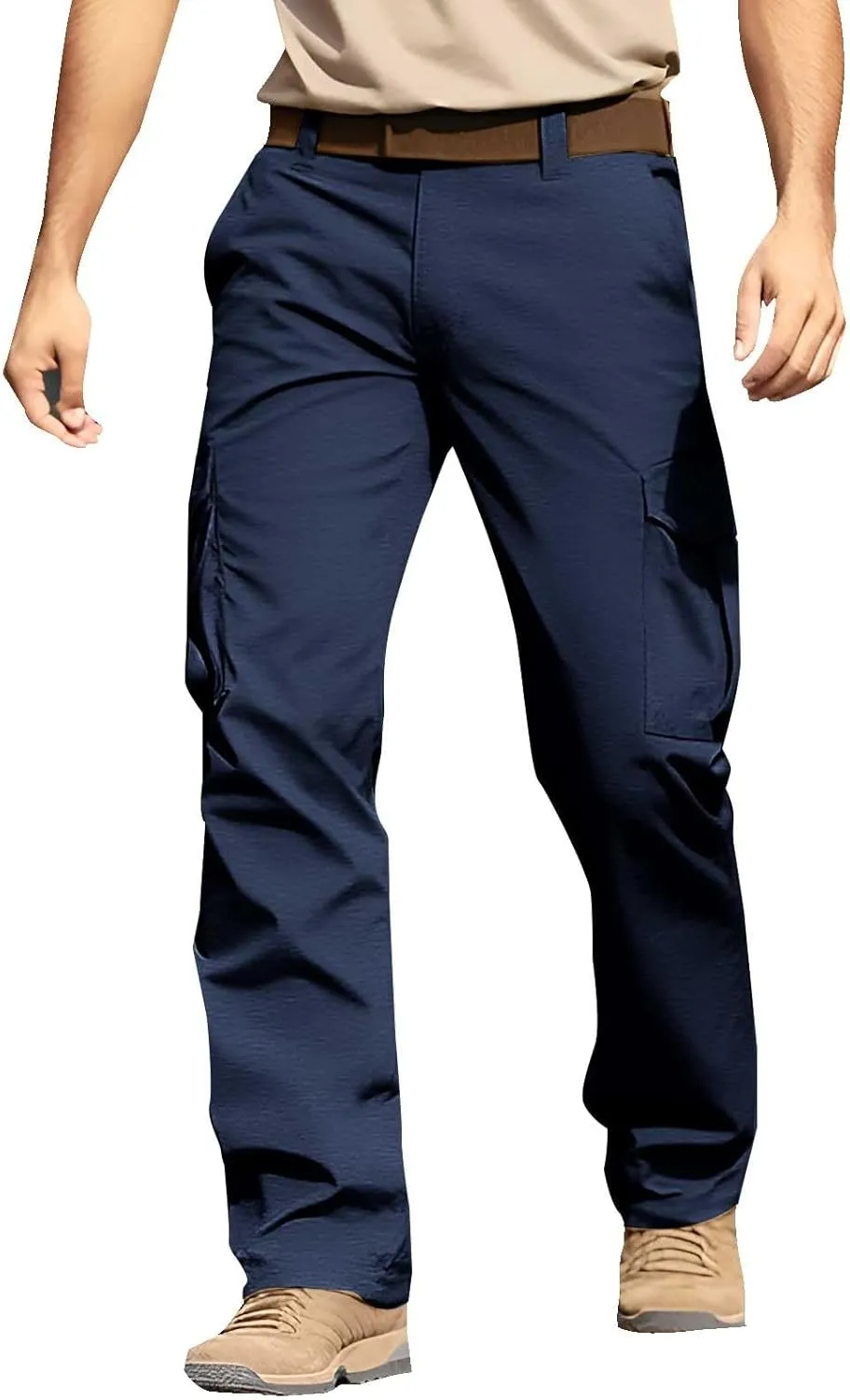 Chinos Pants Men Slim Fit Cargo Pants Stretch Relaxed Fit Jogger Sweatpants Straight Fit Hiking Work Pants w/Pockets