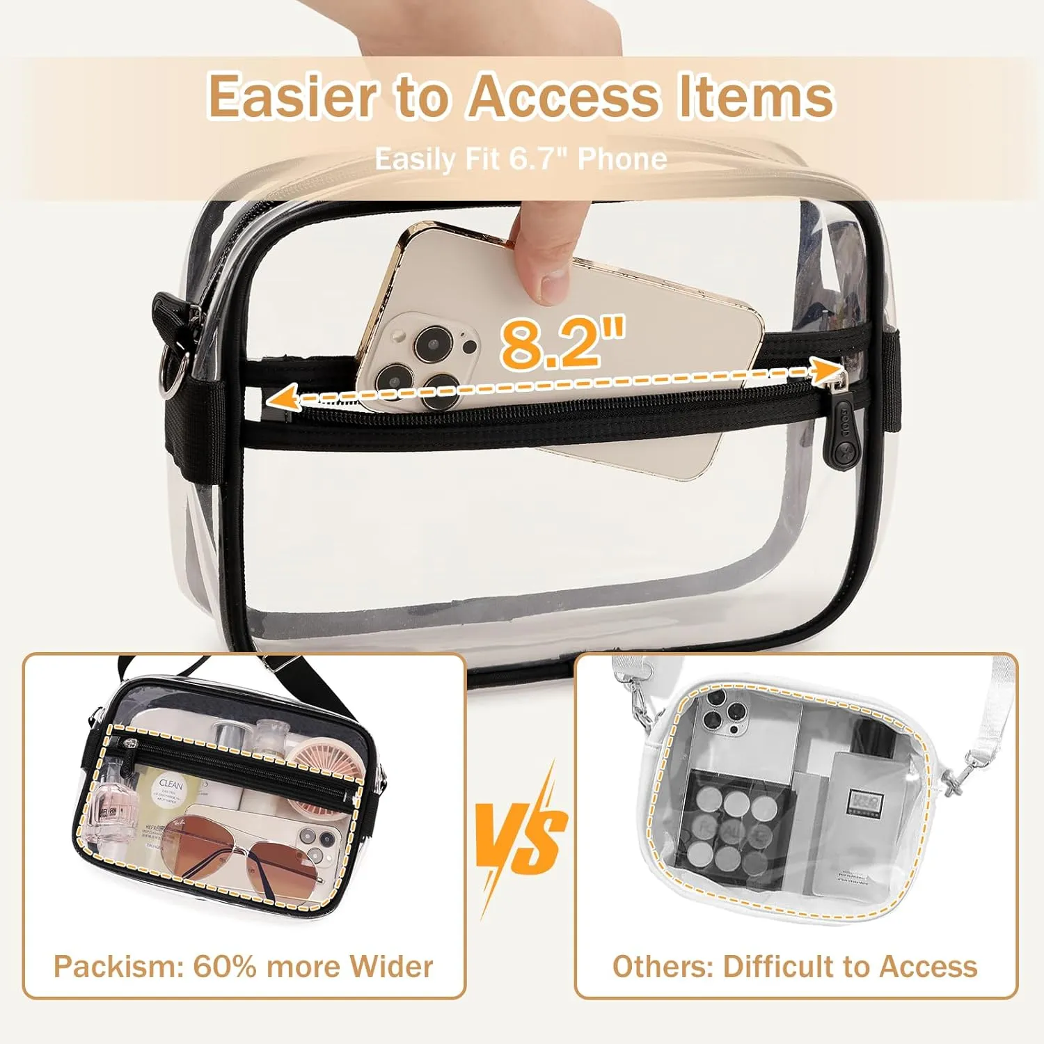 Clear Backpack Heavy Duty Transparent Backpack for School Clear Bags with Wider Shoulder Straps See Through Plastic Bags Sport Events Concert Stadium-Black Transparent 2PCS