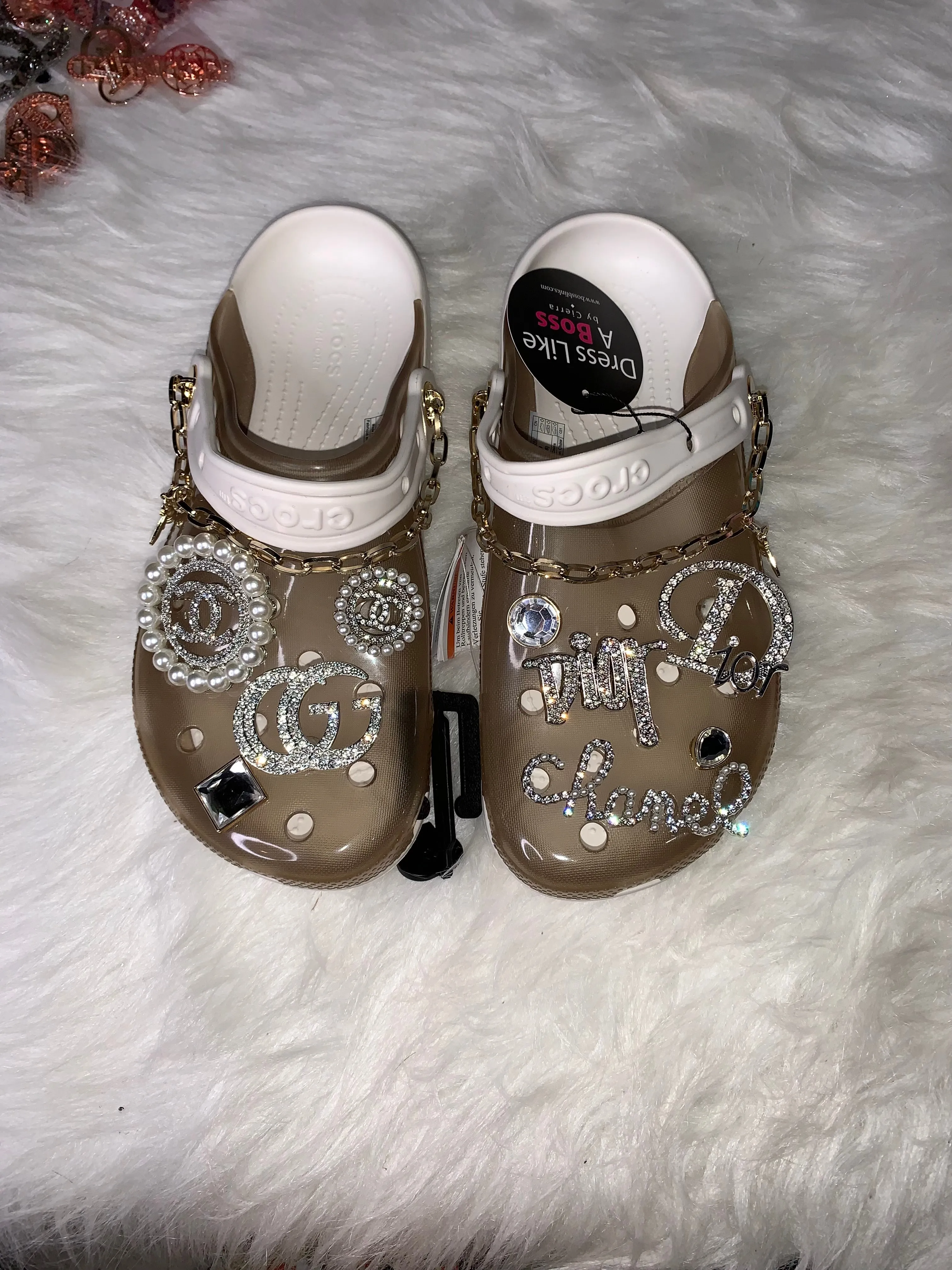 Clear White crocs