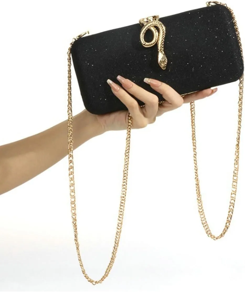 Clutch Purses Women Snake Buckle Sparkly Evening Handbag Formal Cute Evening Clutch Bag for Prom Wedding Party 2025