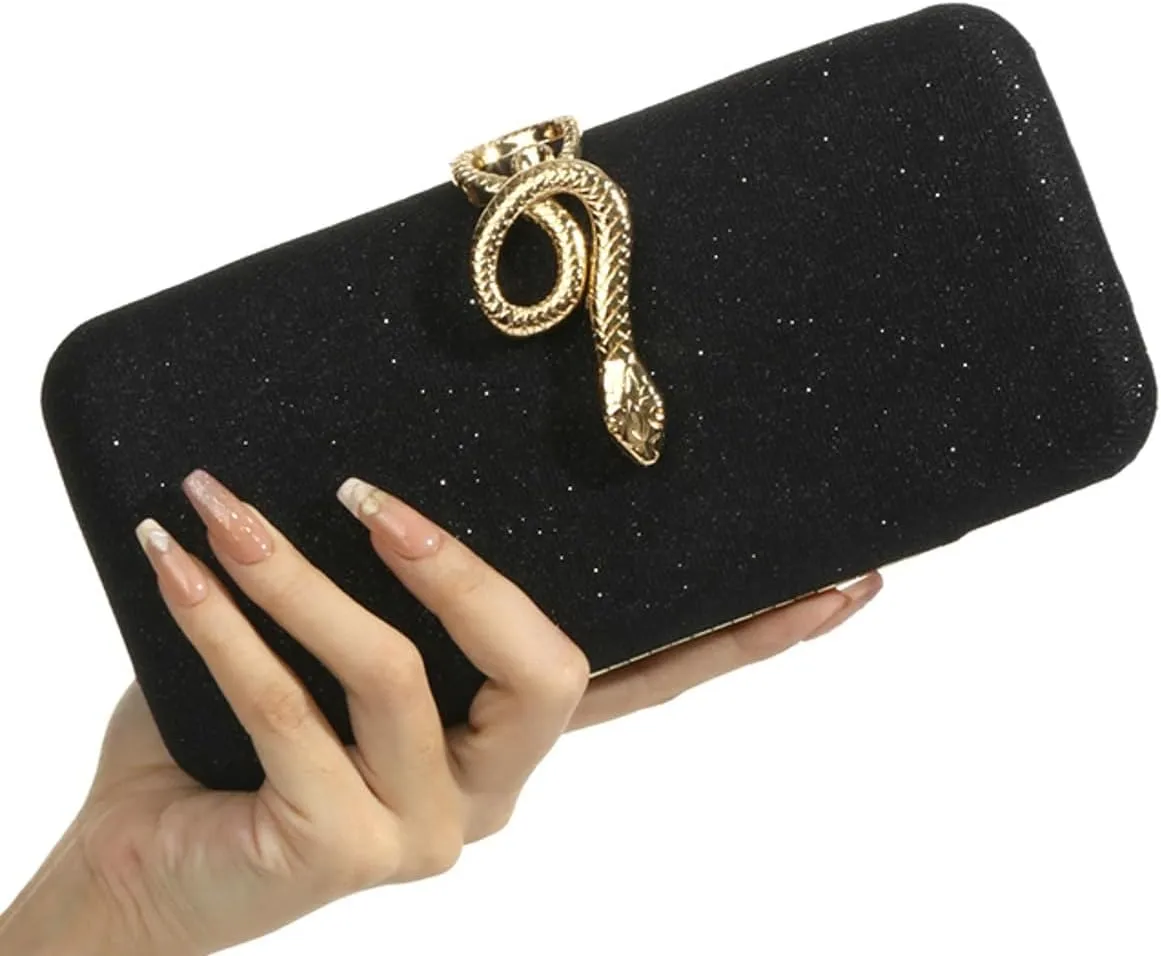 Clutch Purses Women Snake Buckle Sparkly Evening Handbag Formal Cute Evening Clutch Bag for Prom Wedding Party 2025