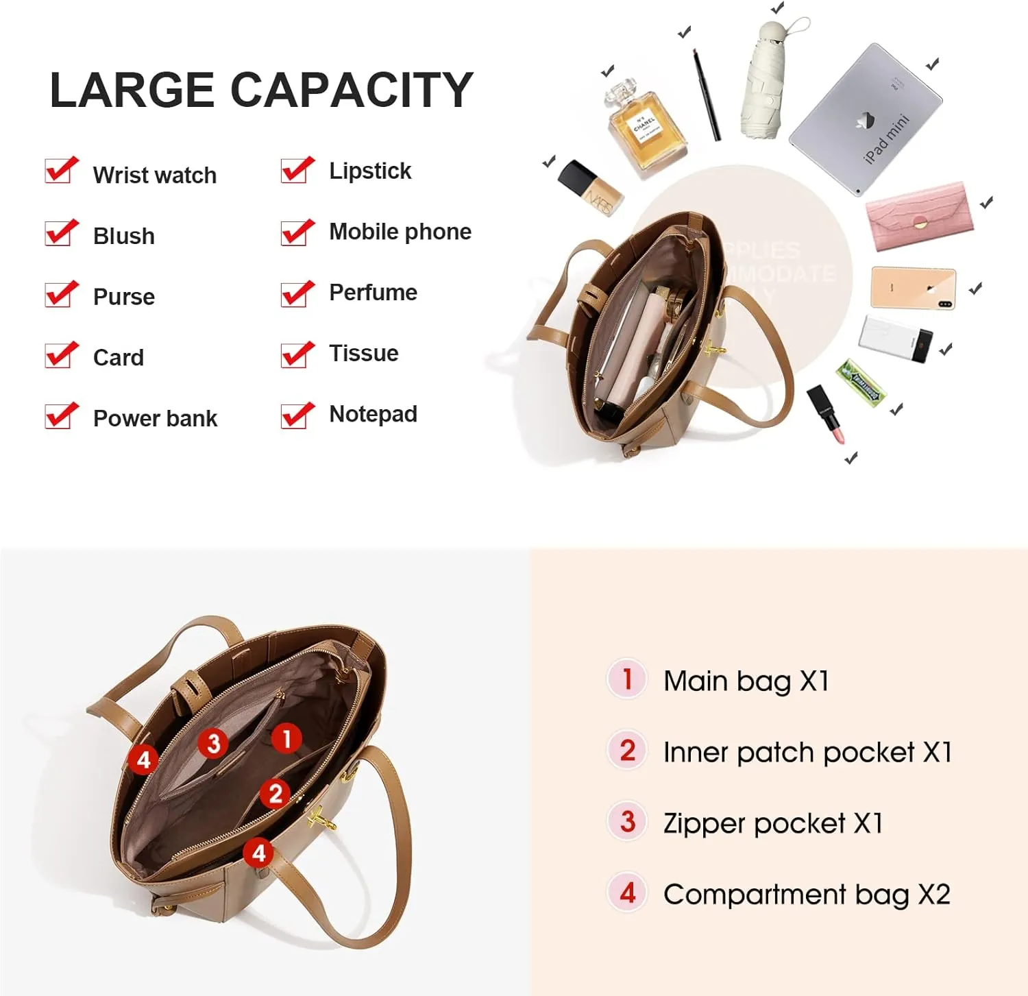 Cnoles Women Purse And Handbags for Women Tote Shoulder Crossbody Satchel Hobo Bags Purse Designer Handbags Genuine Leather